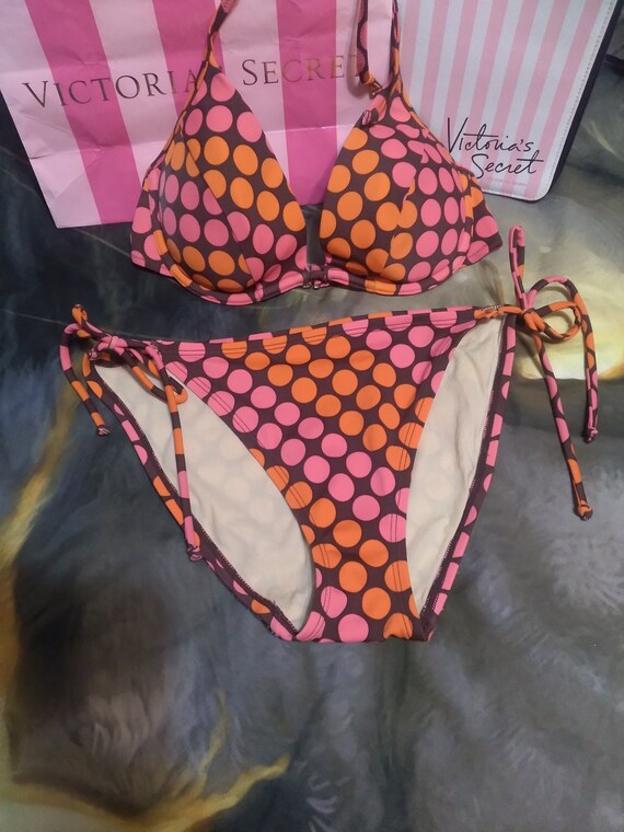 Vintage Victoria's Secret 2 Piece Bikini Polkadot 34B Vintage VS Swim Y2K  2000s 