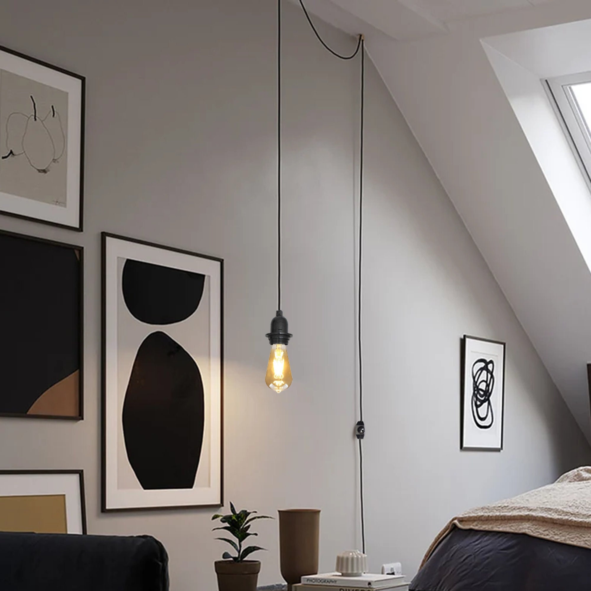 Farmhouse Lighting Plugin Lamp Kit Swag Pendant Light Shade Etsy Canada