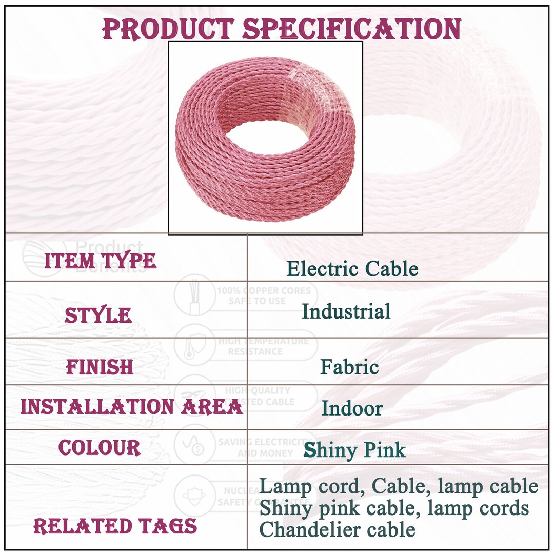 2/3 Core Twisted Lamp Cord Fabric Covered Electrical Wire Etsy