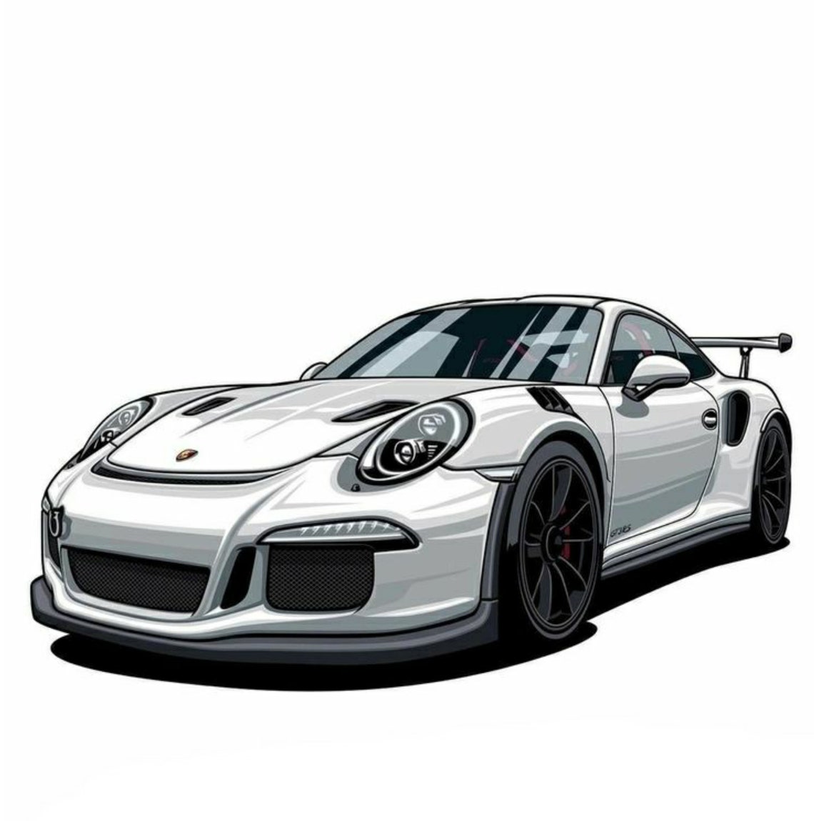 Ilustración del coche Porsche 911 GT3 RS - Etsy México