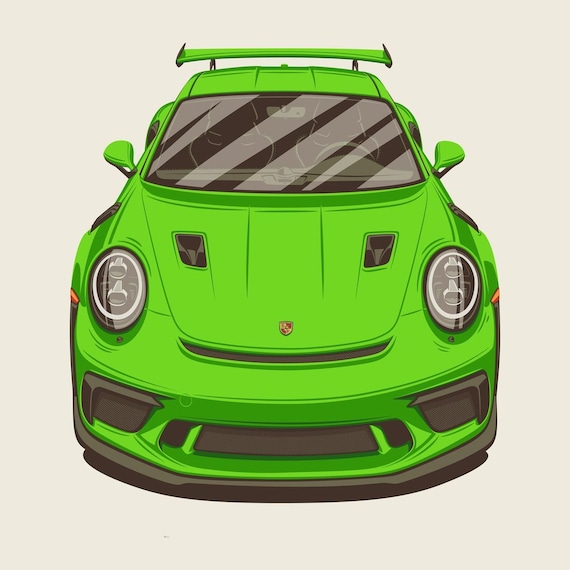ポルシェ911 GT3 RSの車のイラスト - Etsy 日本
