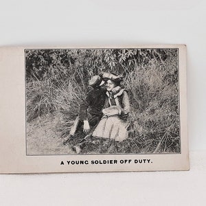 Vintage WWI Black and White Military Humor Unused Postcard, circa 1910s