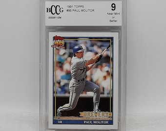 Vintage Beckett Graded 1991 Topps #95 Paul Molitor Baseball Card