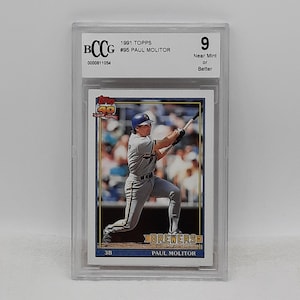 Vintage Beckett Graded 1991 Topps #95 Paul Molitor Baseball Card