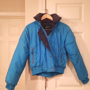 Vintage Raewiks Women&#39;s Teal Ski Jacket, Size Small, circa 1980s