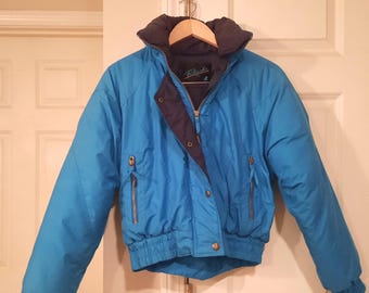Vintage Raewiks Women's Teal Ski Jacket, Size Small, circa 1980s