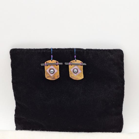 Vintage Orientalist Designed Dangle Earrings, circa 1990s
