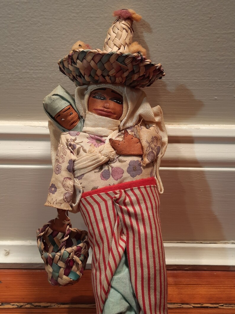 Vintage Latin American Folk Art Doll With Hand Stitched Leather Body ...