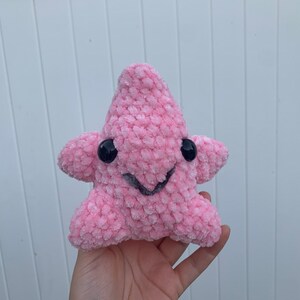 Pink Crochet Star, Sitting up Star, Pink Star shaped Stress ball