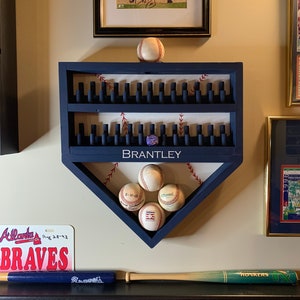 Baseball Home Plate Ring Display / Wooden Baseball 40 Peg Ring Display / Baseball Tournament Ring Display / Baseball Decor