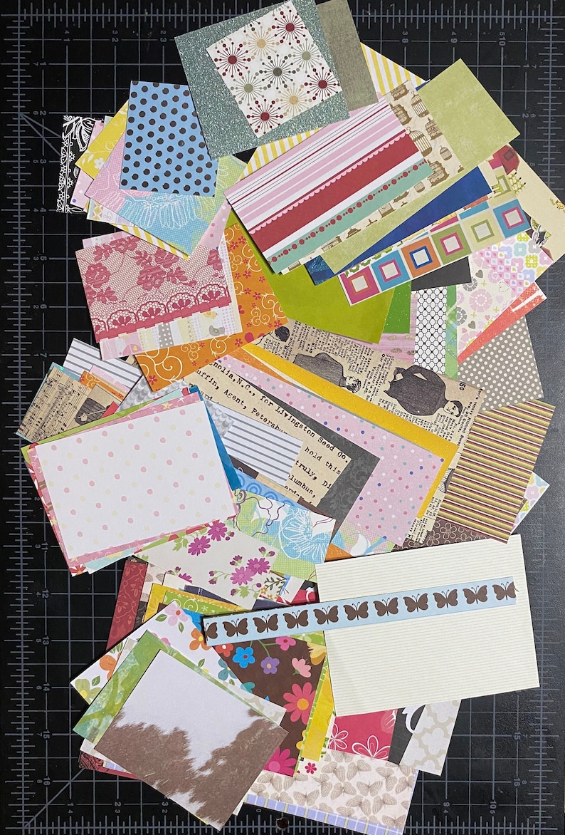 Scrap Paper Pack: 100 Mixed Patterned Pieces for Collage - Etsy