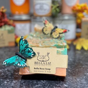 Bella Love handmade Cold Pressed Soap 4oz, with Shea Butter, Cocoa Butter, Jojoba Oil and Vitamin “E”