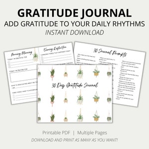 Digital Gratitude Journal | Christian Gratitude Journal, Gratitude Journal Prompts, Daily Gratitude Journal, Gratitude Journal Printable