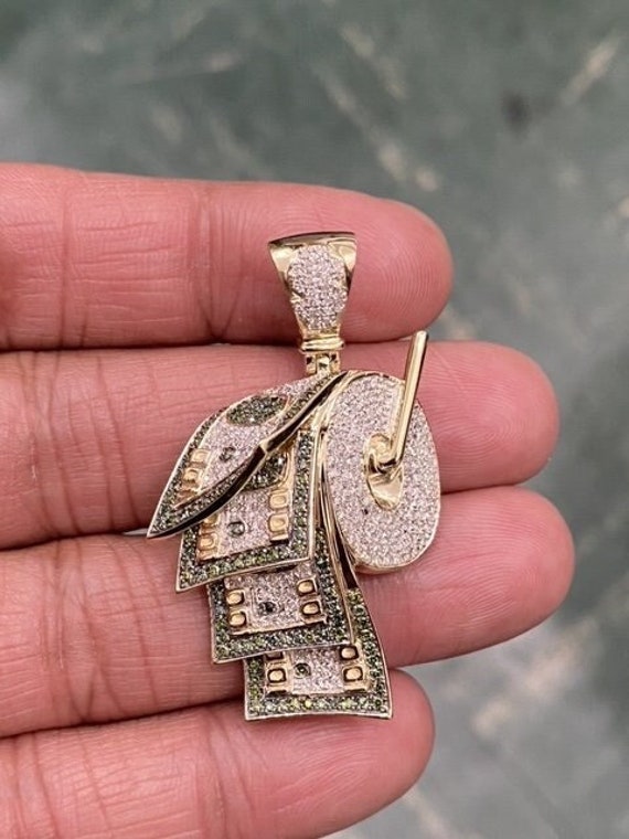 Roll of Money Pendant 10k Yellow Gold 