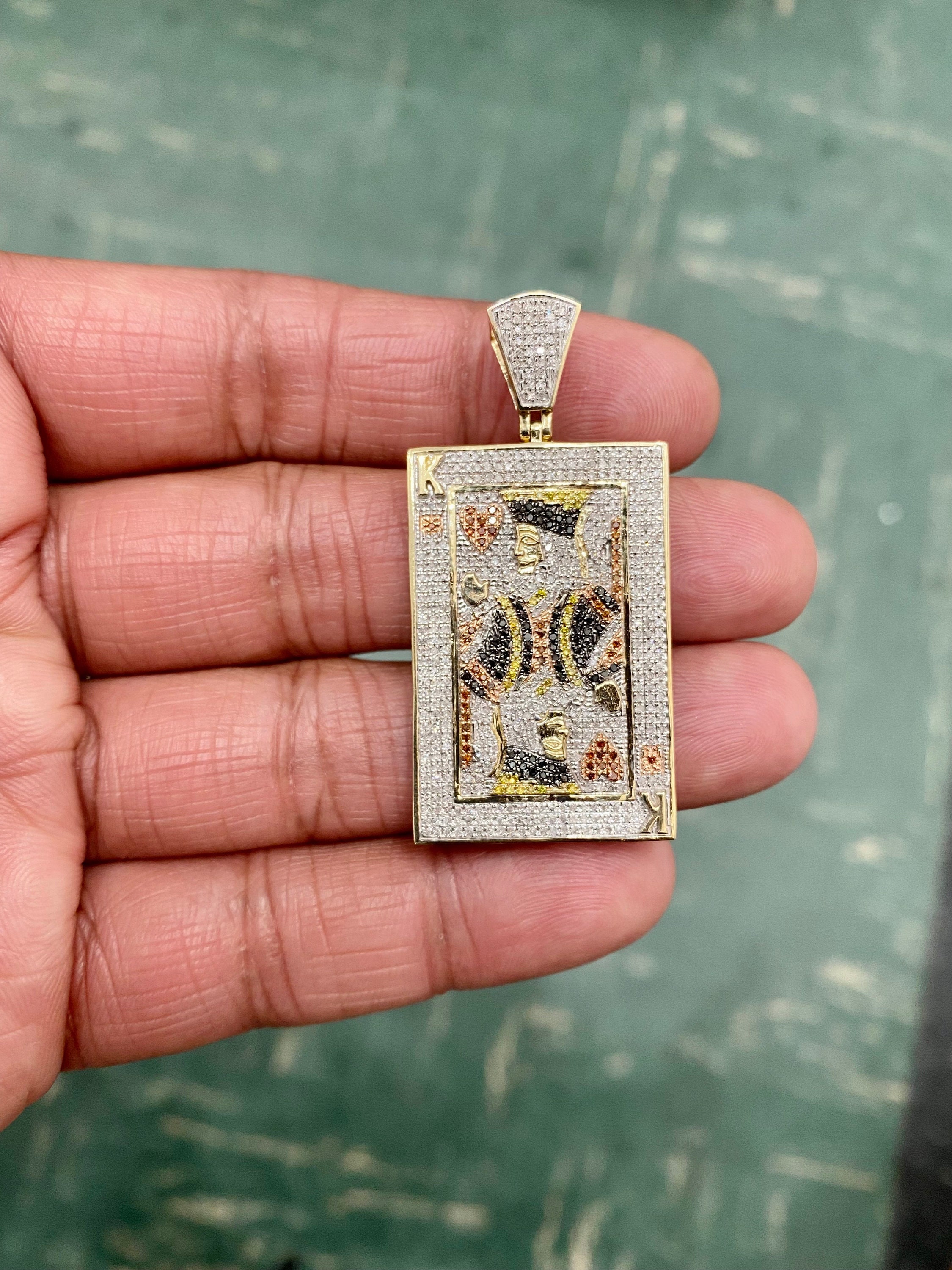Diamond King Card Poker 10k Yellow Gold Diamond King Card Etsy