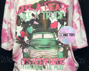 Herz wie ein LKW | Lainey Inspiriert | Country Musik | Populäre Musik | Valentinstag | Gebleichtes T-Shirt | Been Droge durch den Schlamm | Western