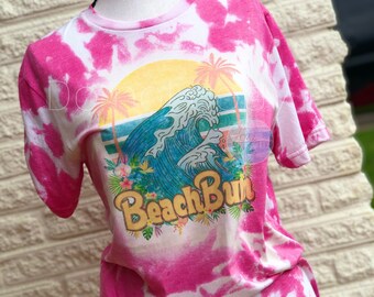 Beach Bum | Sommer Vibes | Beach Vibes | Pinke | Gebleichtes T-Shirt | Wellen | Sommerzeit | Good Vibes | Vintage | Strand | Urlaub
