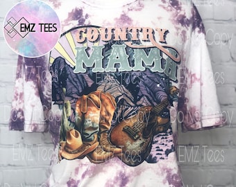 Landmama | Gebleichtes T-Shirt | Sommer Style | Säuregewaschen | Hübsches Lila | Schlagboden Country