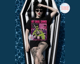 Hot Ghoul Sommer | Sommerween | Frankenstein | | Kantig | alt | Komfortfarben | Hexe B*tch Summer