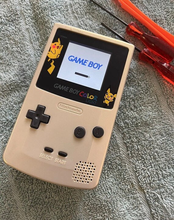 Custom BACKLIT Nintendo Gameboy Color POKEMON PIKACHU and Free