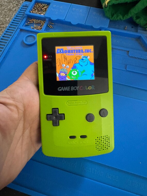 Backlit Kiwi Lime Green Nintendo Gameboy Color GBC Cartridge Backlit Kiwi Lime Green Nintendo Gameboy Color GBC Cartridge