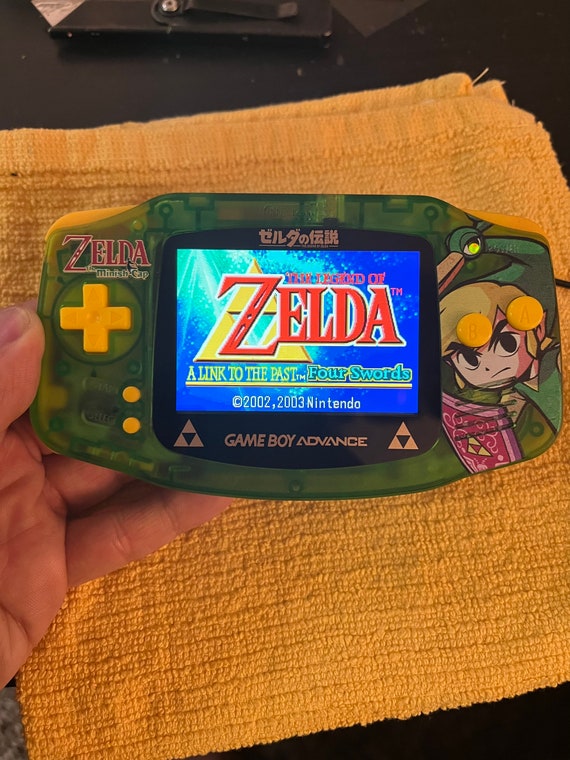 Zelda Translucent Green Backlit IPS Nintendo Gameboy Advance
