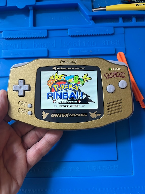 Backlit IPS Nintendo Gameboy Advance Gold Pokemon GBA Glass