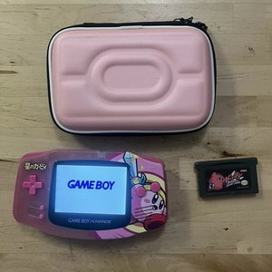 Kirby Pink Gameboy Advance Backlit IPS Screen GBA Nintendo Cartridge Carry Pouch-