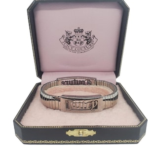 Vintage Y2K Juicy Couture Silver Stretch Cuff Bracelet New in Box Jewelry