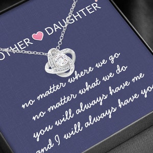 Mother Daughter Necklace Gift: Cubic Zirconia Silver Pendant