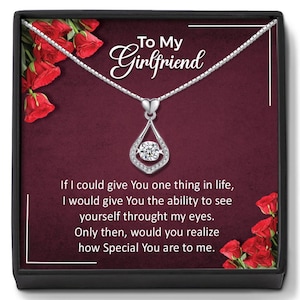 Argento e CZ Collane con ciondolo a goccia Regali anima gemella con biglietti personalizzati e confezione regalo, idee regalo per moglie, fidanzata, partner