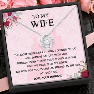 Wife Necklace & Card, Wife Birthday Gifts, Valentine Gift for Wife, Mother&#39;s Day Gifts for Wife, Wife Anniversary Gift from Husband