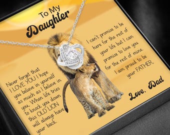 Pour ma fille, papa d'amour, collier avec pendentif carte message cadeau pour fille