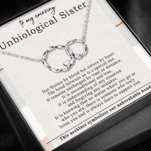 Cadeau collier soeur non biologique, collier de l'amitié, bijoux âme soeur, cadeaux sentimentaux pour meilleure amie