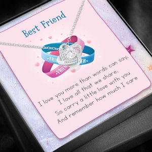 Soul Sister Necklace: Cubic Zirconia Silver Pendant, Friendship Jewelry