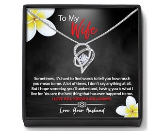 Collier Pour ma femme, pendentif coeur gravé, cadeau d'anniversaire