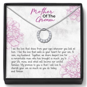 Regalo per la madre dello sposo dalla sposa, La mia promessa a te, Collana per la suocera, Biglietto con poesia