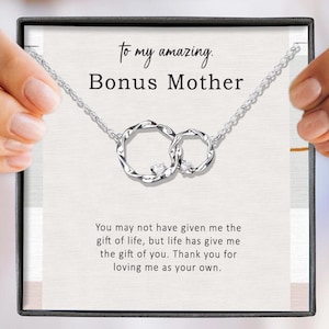 Bonus mum gift from bride, Bonus mum necklace, Stepmum wedding gift from the groom, Step Mum Gifts