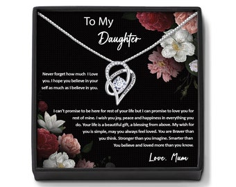 Collier fille et carte-cadeau personnalisée pour fille de maman