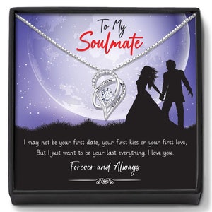 To My Soulmate Necklace, Personalised Gift for Wife, Gift for Girlfriend, Anniversary Necklace, Soulmate Gift, Valentines Day Gift for Woman