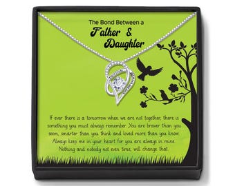 Collier père fille : pendentif coeur en diamants, souvenir d'anniversaire