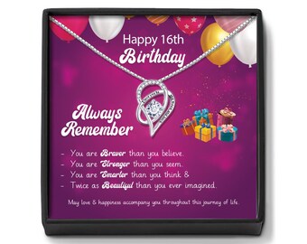 Collier coeur en argent | Cadeau de 16e anniversaire pour elle