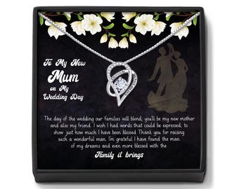 Cadeau pour la mère du marié : collier coeur en diamants, souvenir de mariage d'une nouvelle maman