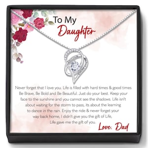Collar para hija y tarjeta personalizada. Regalo para hija de papá. Regalo para hija. Regalos de cumpleaños para hija. Regalos de Navidad para hija.