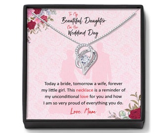 Cadeau mariage fille de maman, collier coeur, bijoux sentimentaux