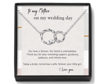 Cadeau pour la mère de la mariée : collier en argent avec cercles entrelacés