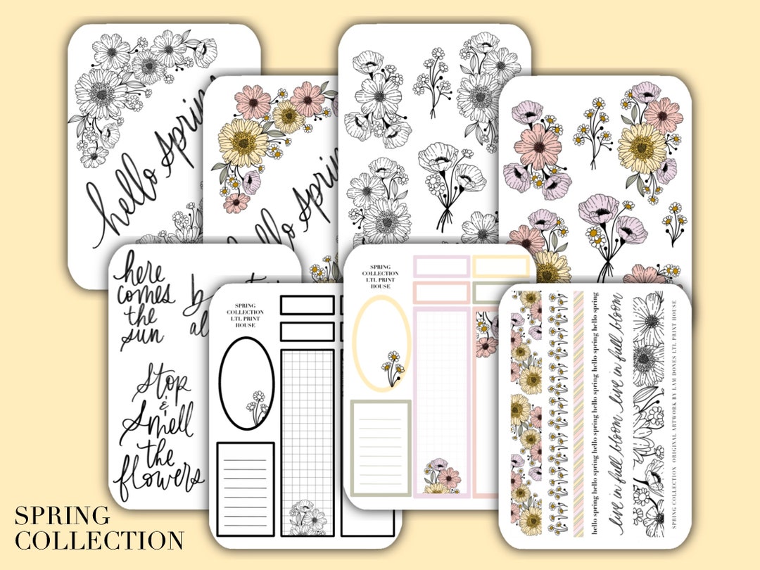 Complete Spring Collection L Decorative Planner Stickers - Etsy
