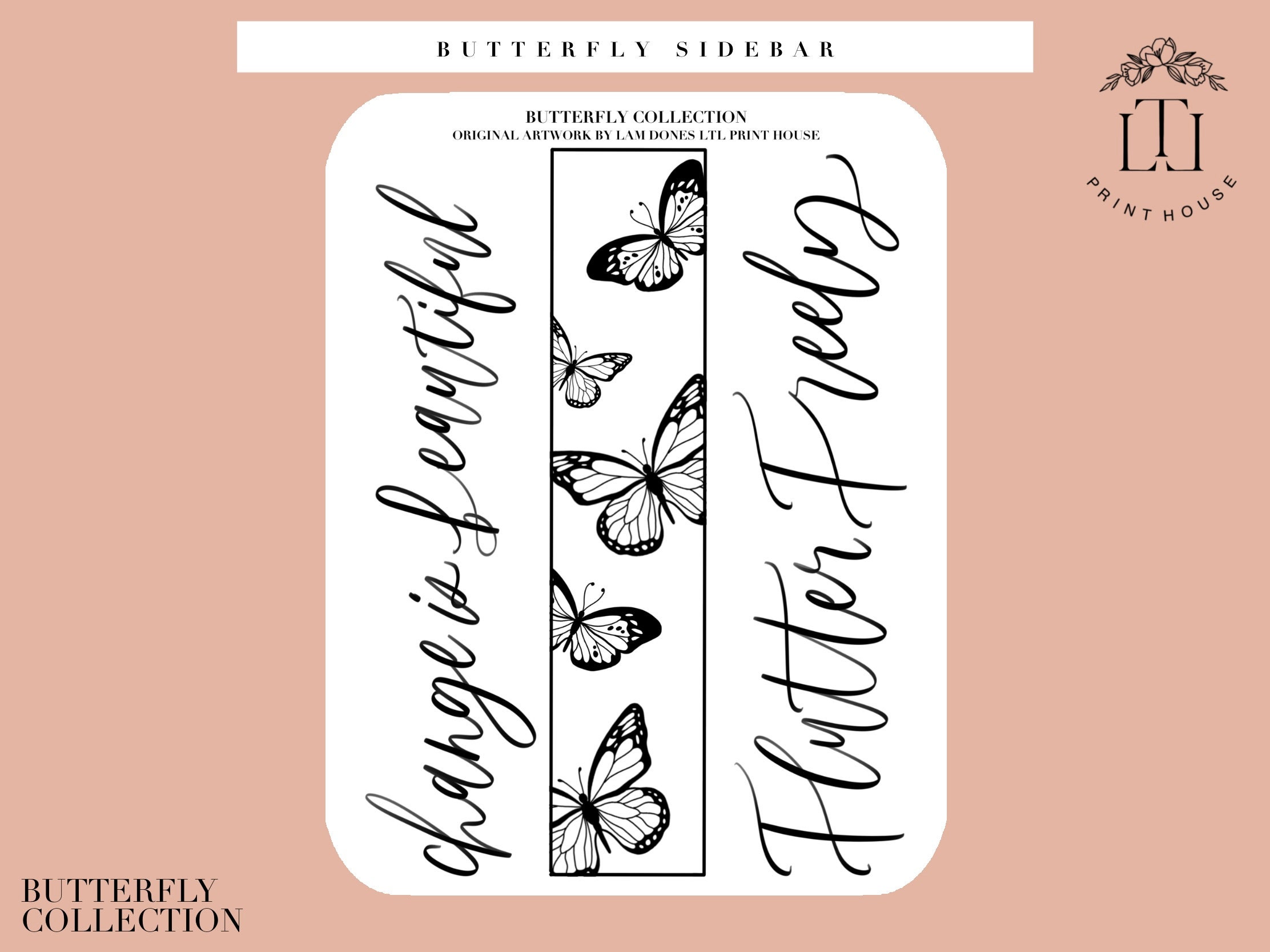 Butterfly Sidebar Stickers L Decorative Planner Stickers - Etsy