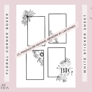 BIG Floral Boxes Stickers l Planner Stickers
