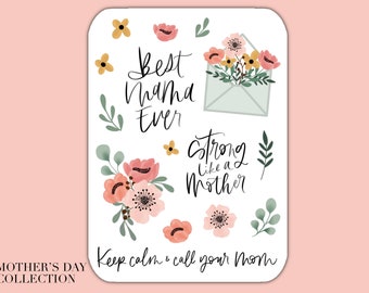 Mother’s Day Floral + Quotes Stickers l Decorative Planner Stickers